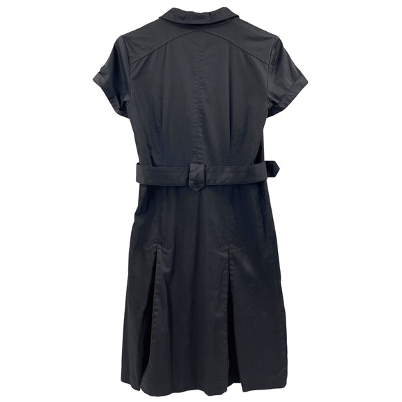 WILLI SMITH Black Shirt Dress Belted Utility Style Short Sleeve Women Size 8 - Picture 2 of 7